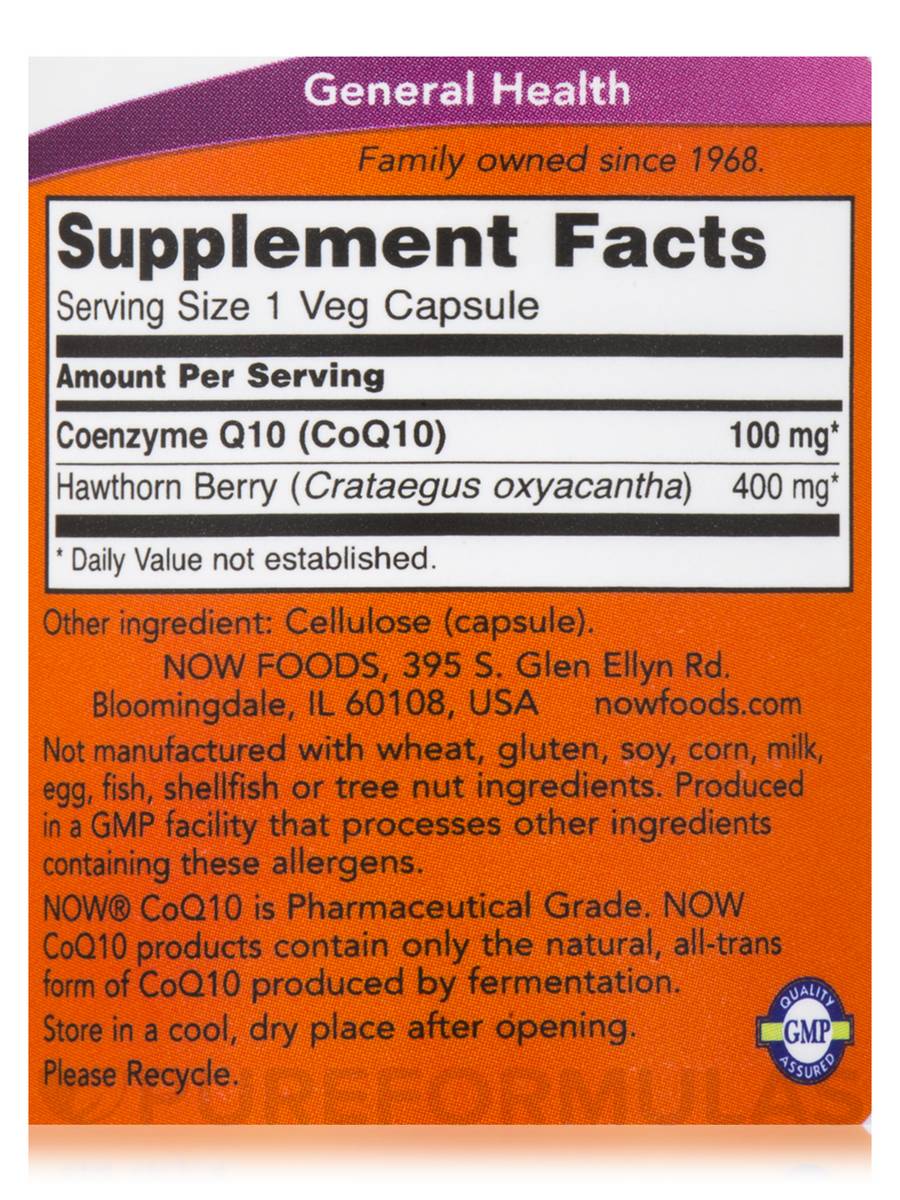 NOW CoQ10 100 mg facts